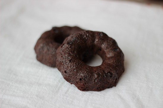Baked chocolate glazed doughnuts