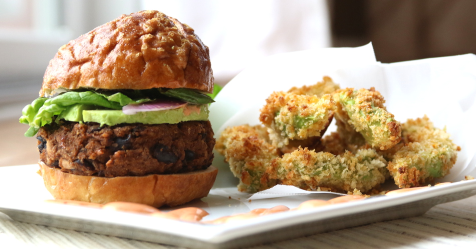 Black bean veggie burgers from scratch