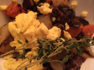 Hash and eggs
