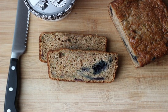 zucchini bread with blueberries and applesauce