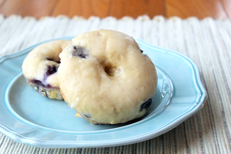 Quick Glazed Blueberry Cake Donuts- Only From Scratch